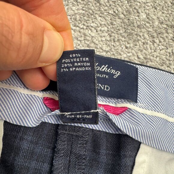 Lands' End Mid Rise Trouser Pants Womens 18W Navy Blue Plaid Straight Work 42x33 - Picture 8 of 16